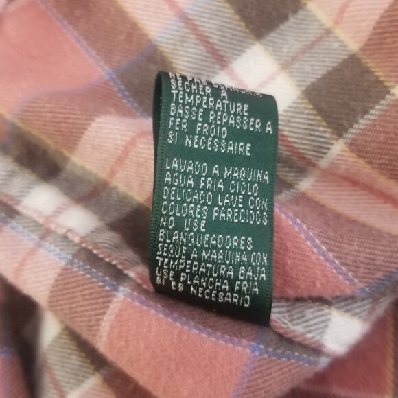 Lauren Ralph Lauren Vintage Plaid Flannel Shacket Work Shirt, Size L - Picture 5 of 11